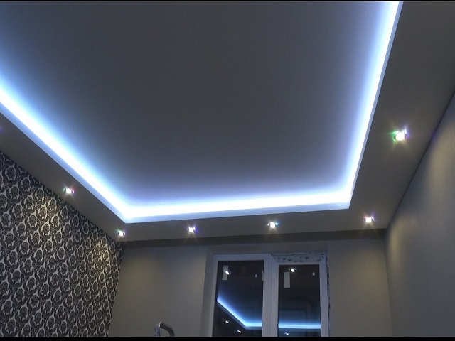 потолок из гипрока с подсветкой